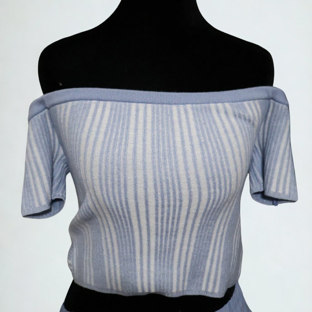 Aerie Light Blue Top Off the Shoulder Top